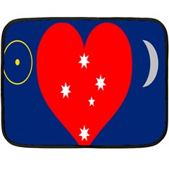 Love Heart Star Circle Polka Moon Red Blue White Fleece Blanket (mini) by Mariart