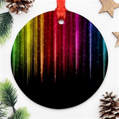 Rain Color Rainbow Line Light Green Red Blue Gold Ornament (round)