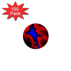 Space Red Blue Black Line Light 1  Mini Magnets (100 Pack) 