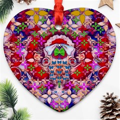 Hawaiian Poi Cartoon Dog Heart Ornament (two Sides) by pepitasart