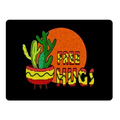 Cactus - Free Hugs Double Sided Fleece Blanket (small)  by Valentinaart