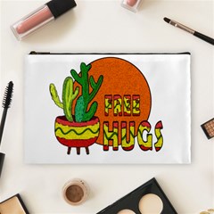 Cactus - Free Hugs Cosmetic Bag (large)  by Valentinaart