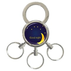 Star Moon Good Night Blue Sky Yellow Light 3-ring Key Chains by Mariart