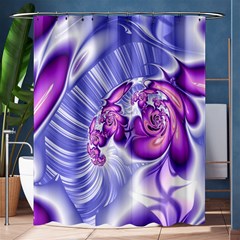 Space Stone Purple Silver Wave Chevron Shower Curtain 60  X 72  (medium)  by Mariart