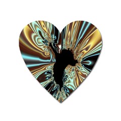 Silver Gold Hole Black Space Heart Magnet