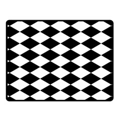 Diamond Black White Plaid Chevron Fleece Blanket (small) by Mariart