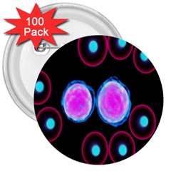 Cell Egg Circle Round Polka Red Purple Blue Light Black 3  Buttons (100 Pack)  by Mariart