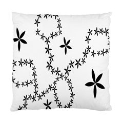 Flower Floral Black Line Wave Chevron Fleurs Standard Cushion Case (one Side) by Mariart