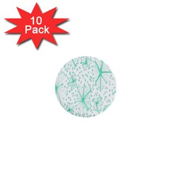 Pattern Floralgreen 1  Mini Buttons (10 Pack)  by Nexatart