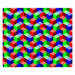 Seamless Rgb Isometric Cubes Pattern Double Sided Flano Blanket (small)  by Nexatart