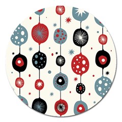 Retro Ornament Pattern Magnet 5  (round) by Nexatart