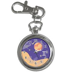 Planet Galaxy Space Star Polka Meteor Moon Blue Sky Circle Key Chain Watches by Mariart