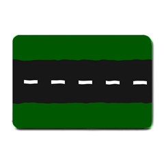 Road Street Green Black White Line Small Doormat  by Mariart