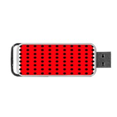 Red White Black Hole Polka Circle Portable Usb Flash (two Sides)