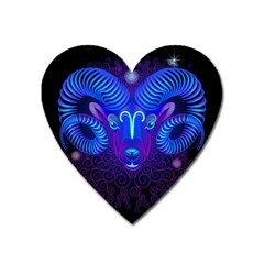 Sign Aries Zodiac Heart Magnet