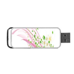 Sunflower Flower Floral Leaf Line Wave Chevron Pink Portable Usb Flash (one Side) by Mariart