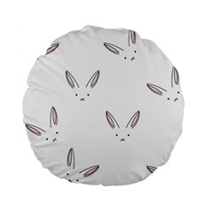 Bunny Line Rabbit Face Animals White Pink Standard 15  Premium Flano Round Cushions by Mariart