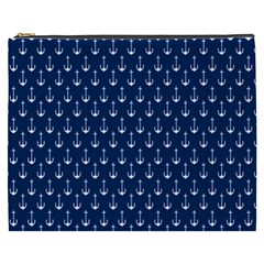 Blue White Anchor Cosmetic Bag (xxxl)  by Mariart