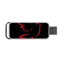 Dove Red Black Fly Animals Bird Portable Usb Flash (two Sides) by Mariart