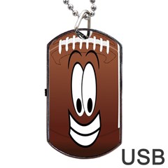 Happy Football Clipart Excellent Illustration Face Dog Tag Usb Flash (one Side) by Mariart