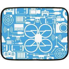 Drones Registration Equipment Game Circle Blue White Focus Fleece Blanket (mini) by Mariart