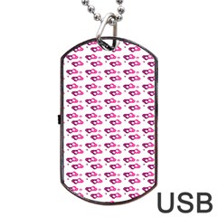 Heart Love Pink Purple Dog Tag Usb Flash (one Side)