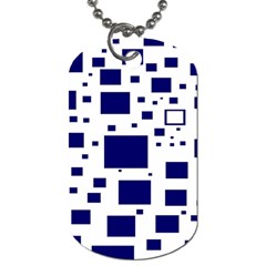 Illustrated Blue Squares Dog Tag (two Sides) by Mariart