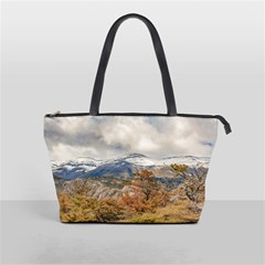 Forest And Snowy Mountains, Patagonia, Argentina Shoulder Handbags by dflcprints