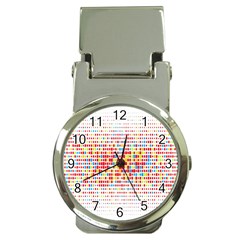 Random Sized Cube Multiple Plaid Color Rainbow Money Clip Watches