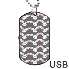 Tagged Bunny Illustrator Rabbit Animals Face Dog Tag Usb Flash (one Side)