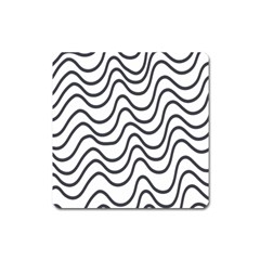 Wave Waves Chefron Line Grey White Square Magnet by Mariart