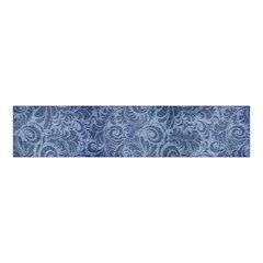 Blue Romantic Flower Pattern Denim Velvet Scrunchie