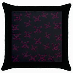 Skull Pattern Throw Pillow Case (black) by ValentinaDesign