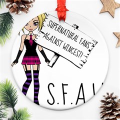 S F A W  Ornament (round) by badwolf1988store