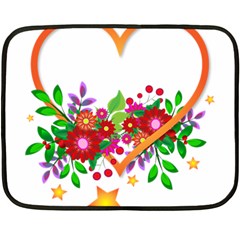 Heart Flowers Sign Fleece Blanket (mini) by Nexatart