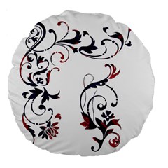 Scroll Border Swirls Abstract Large 18  Premium Flano Round Cushions by Nexatart