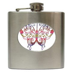 Butterfly Nature Abstract Beautiful Hip Flask (6 Oz) by Nexatart