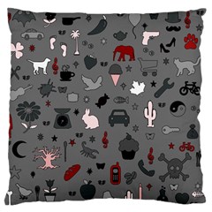 Rebus Large Flano Cushion Case (one Side) by Valentinaart