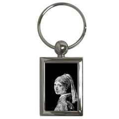 The Girl With The Pearl Earring Key Chains (rectangle)  by Valentinaart