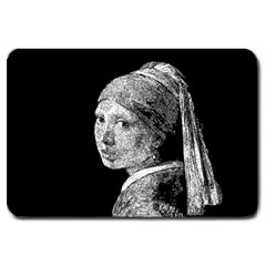 The Girl With The Pearl Earring Large Doormat  by Valentinaart