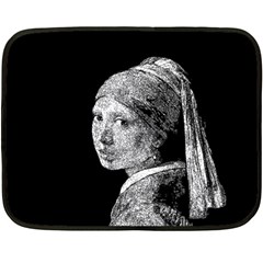 The Girl With The Pearl Earring Double Sided Fleece Blanket (mini)  by Valentinaart