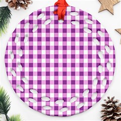 Plaid Pattern Round Filigree Ornament (two Sides) by ValentinaDesign