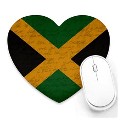 Vintage Flag - Jamaica Heart Mousepads by ValentinaDesign