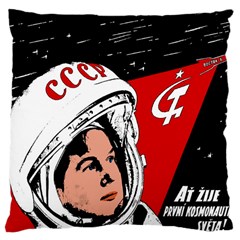 Valentina Tereshkova Large Cushion Case (one Side) by Valentinaart