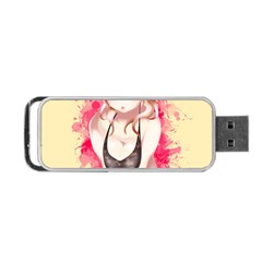 Blonde Hair Bikini Furry Girl Portable Usb Flash (one Side) by Catifornia