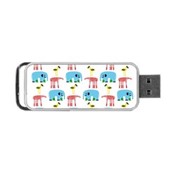 Animals Elephants Giraffes Bird Cranes Swan Portable Usb Flash (one Side) by Mariart