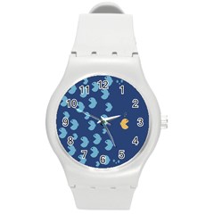 Blue Fish Sea Beach Swim Yellow Predator Water Round Plastic Sport Watch (m) by Mariart