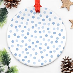 Bubble Balloon Circle Polka Blue Ornament (round)