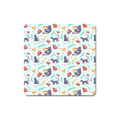 Redbubble Animals Cat Bird Flower Floral Leaf Fish Square Magnet by Mariart