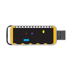 Bright Polka Wave Chevron Yellow Black Portable Usb Flash (one Side) by Mariart